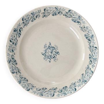 Round dish 19th Longwy iron earth "Russian"