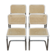 4 white chairs Cesca B 32 by Marcel Breuer made in Italy 1998