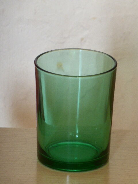 6 glasses of vintage green glass water 1970