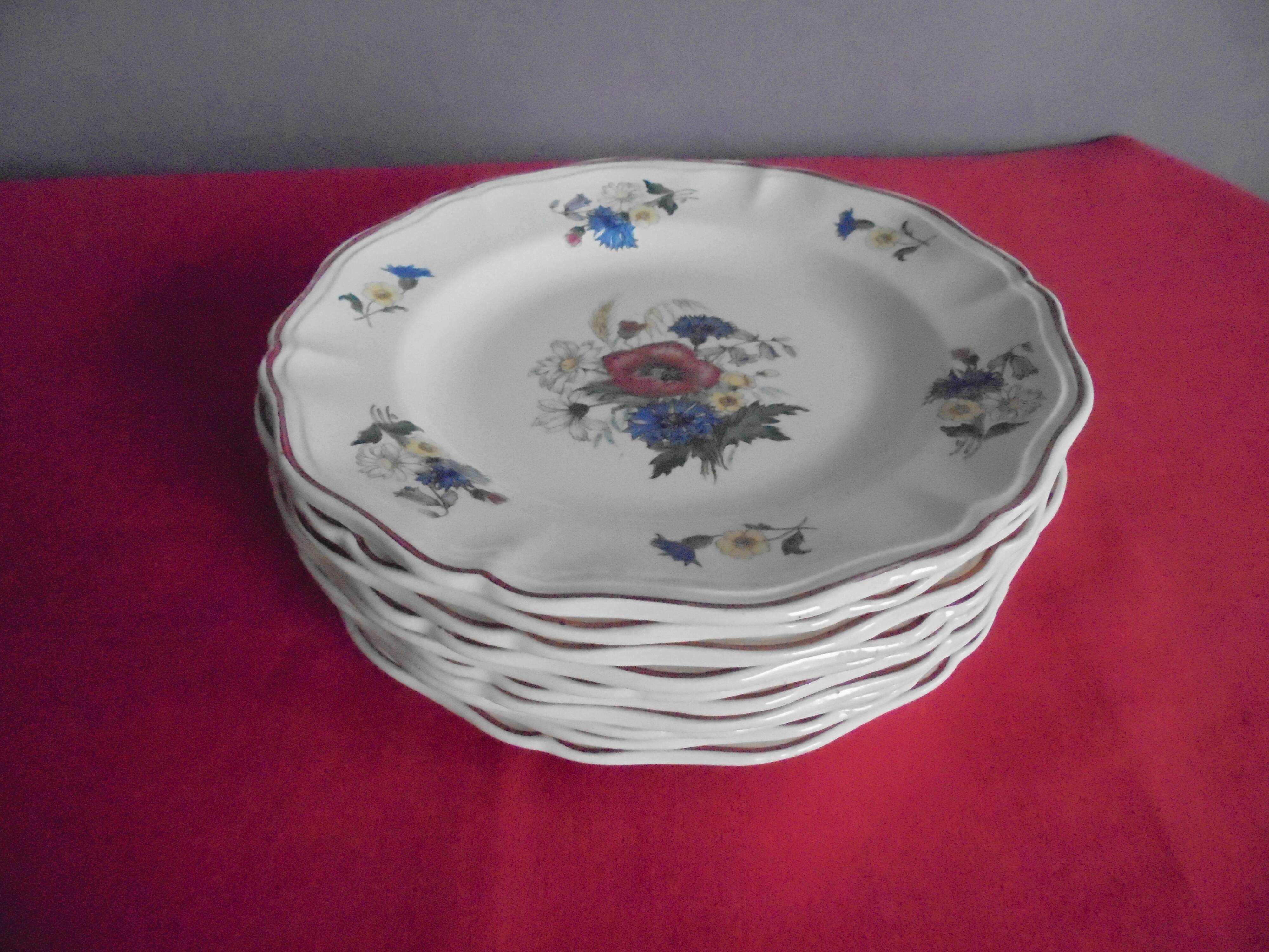 Lot 10 flat plates Digoin Sarreguemines Agreste