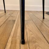 wooden coffee table and 70s design compass legs