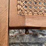 Barber's armchair in wood cannage and straw 1900