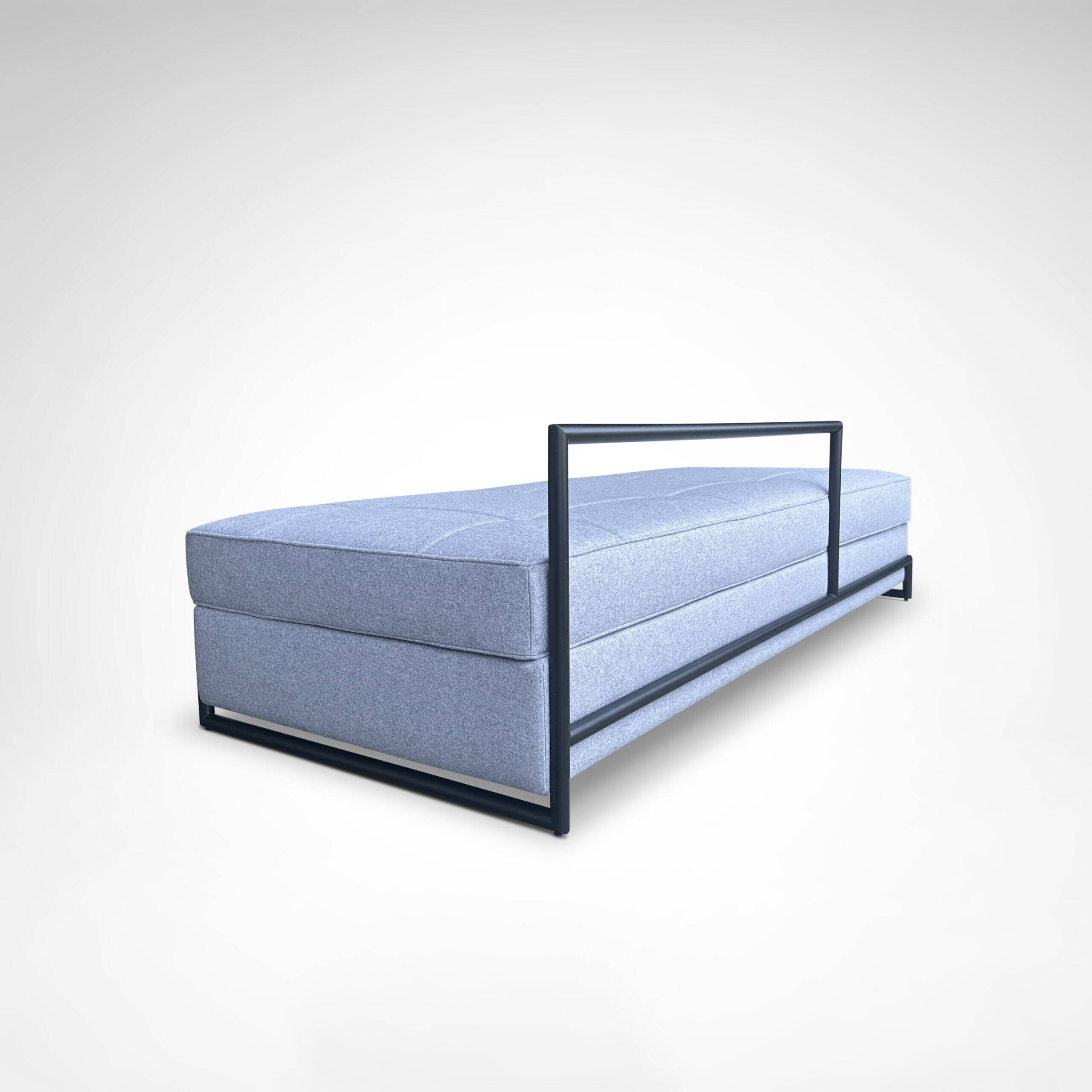 Day Bed by Eileen Gray in black metal and Kvadrat wool fabric for Classicon
