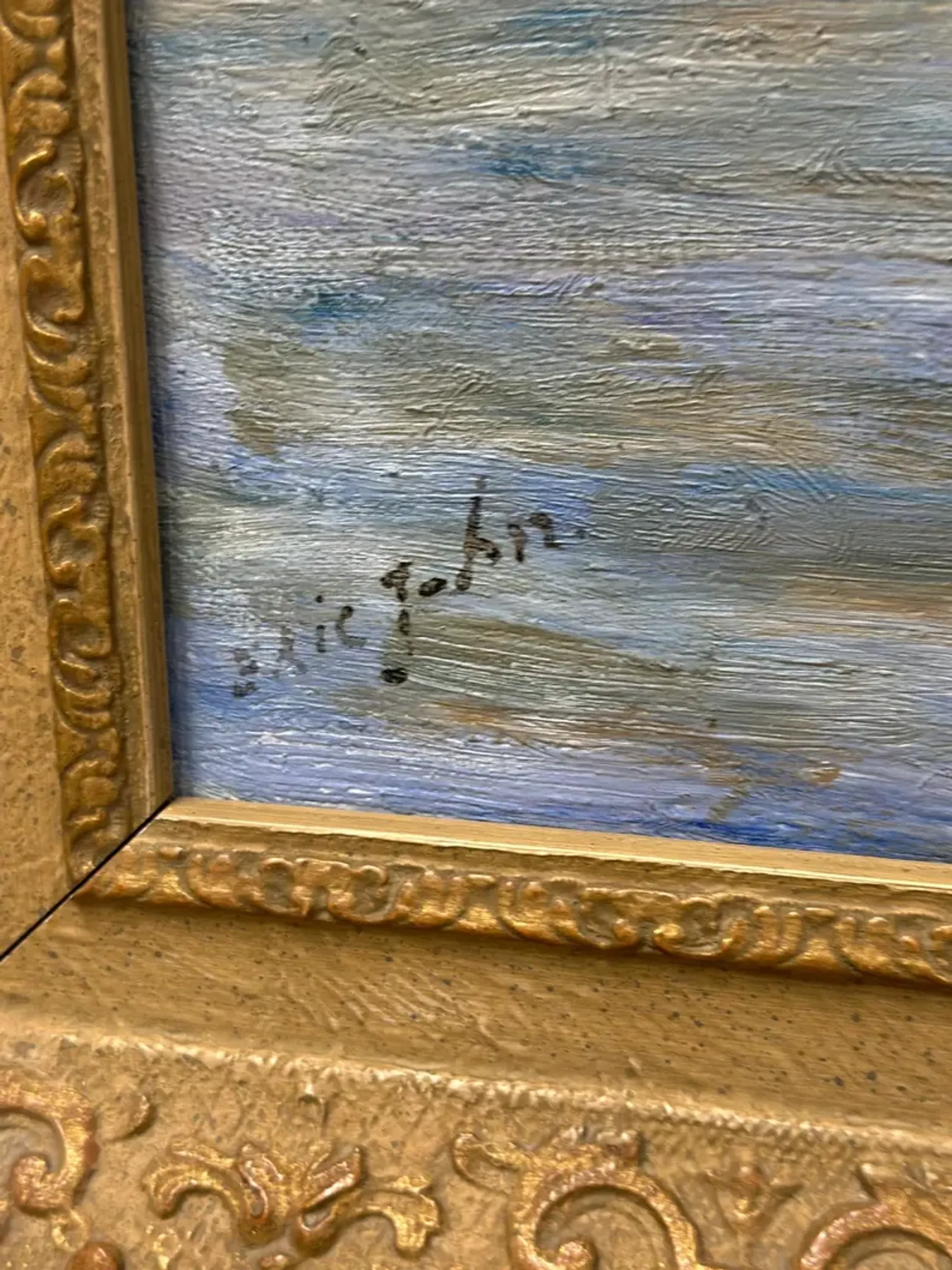 Original Swedish Oil on Canvas – “City and the Lake” by Eric Johan – Vintage & Framed