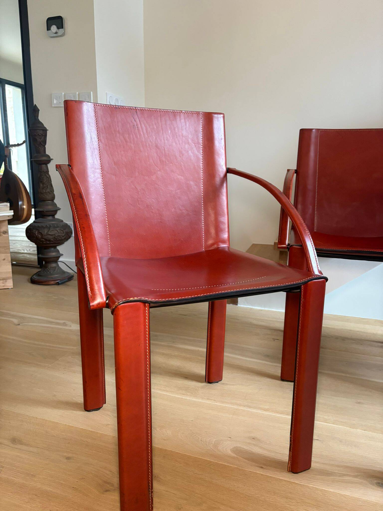 Set of 4 Carlo Bartoli chairs – Manufacturer Matteo Grassi – Coral model