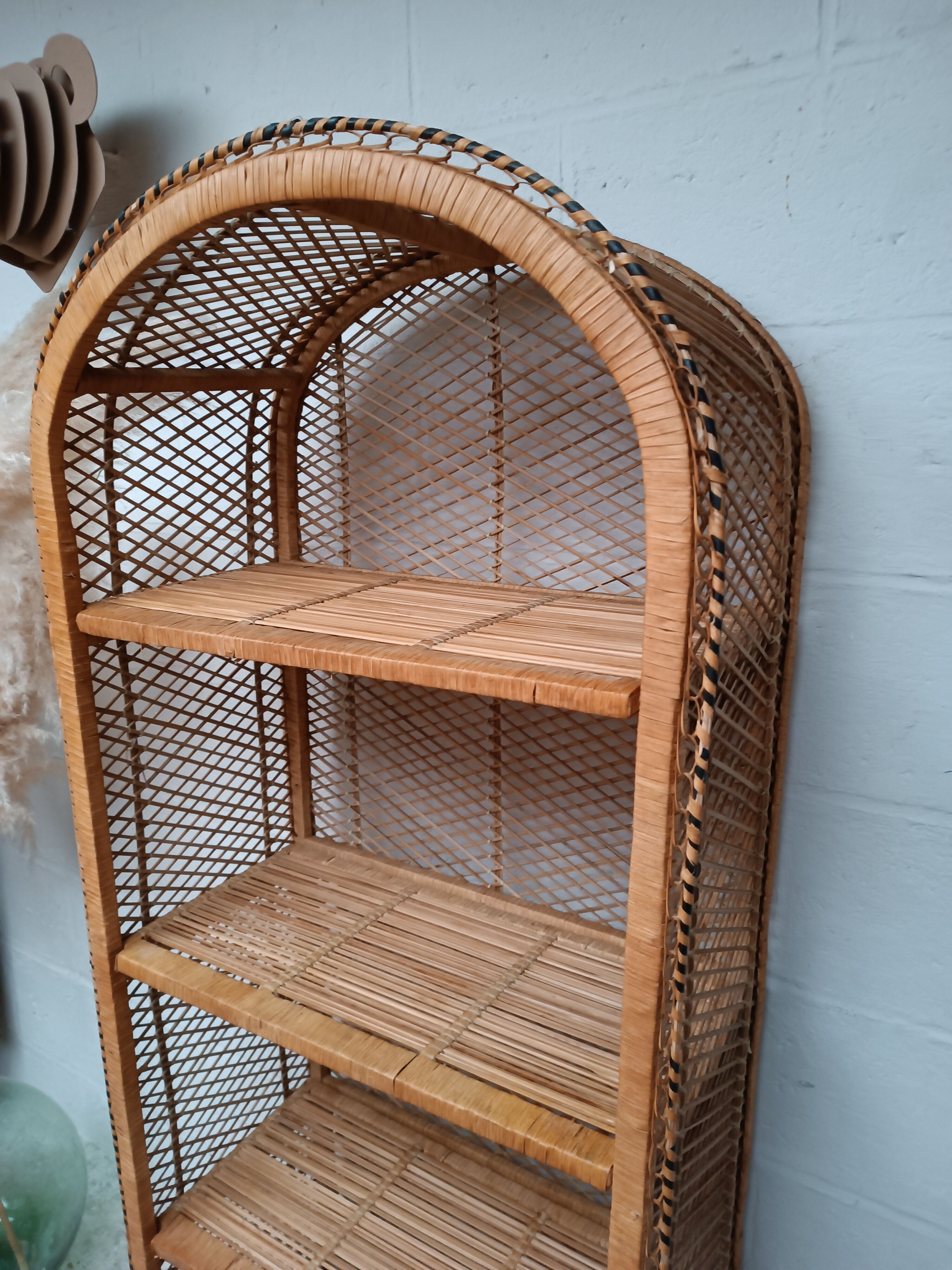 Vintage rattan bookcase