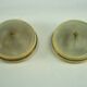 Lumi Milano, pair of wall or ceiling lamps in glass, brass and lacquer, 50s
