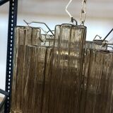 Chandelier in Murano glass "Tronchi" with chrome metal