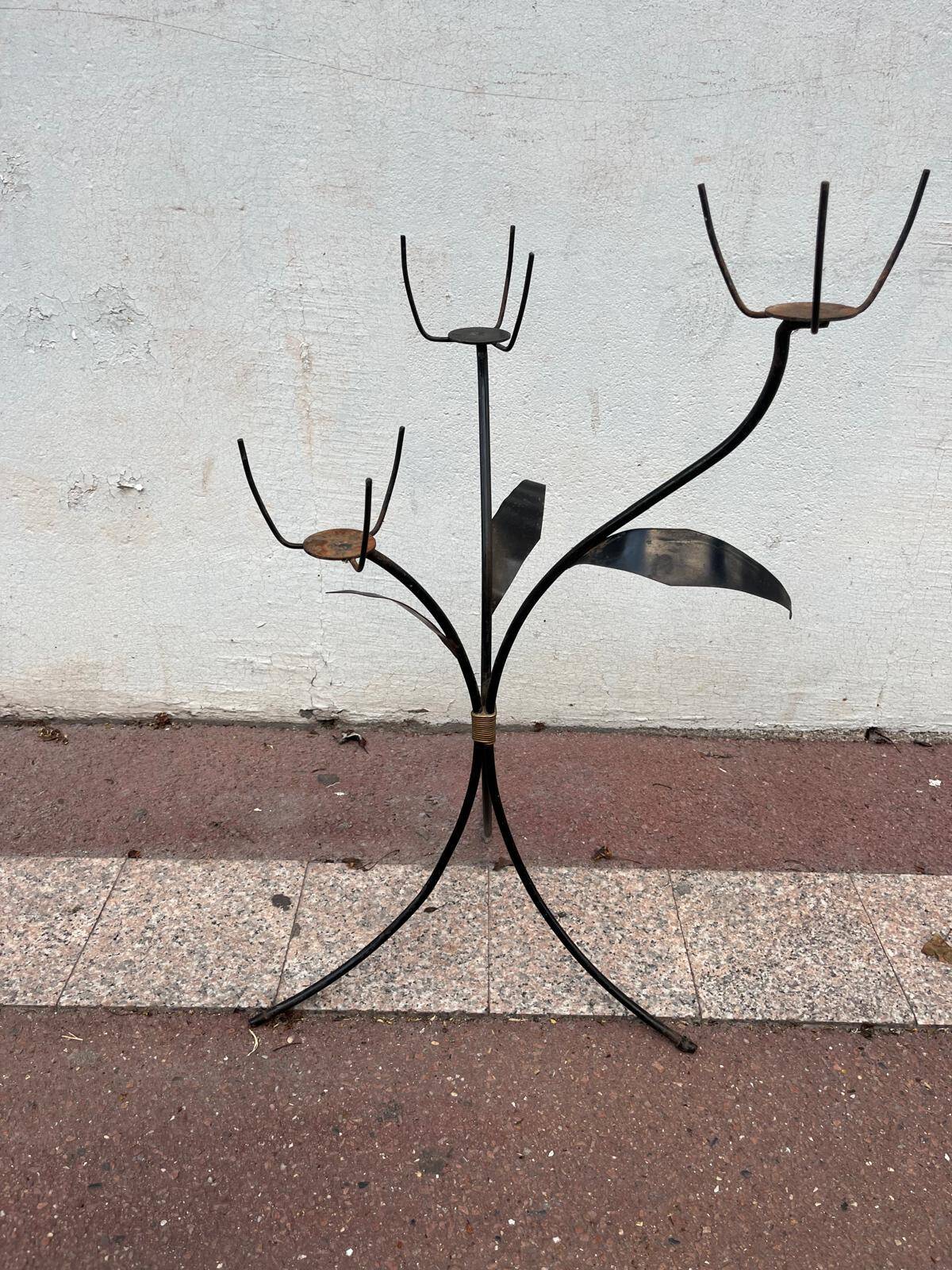 Porte plante en métal années 50
