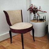 Vintage white and burgundy club chair