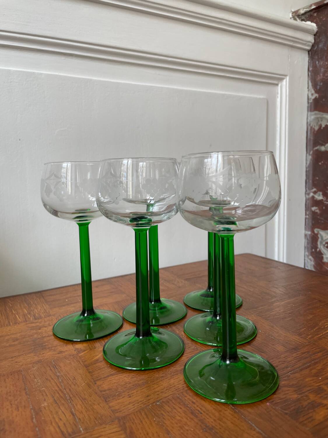 Set of 6 Alsatian white wine glasses