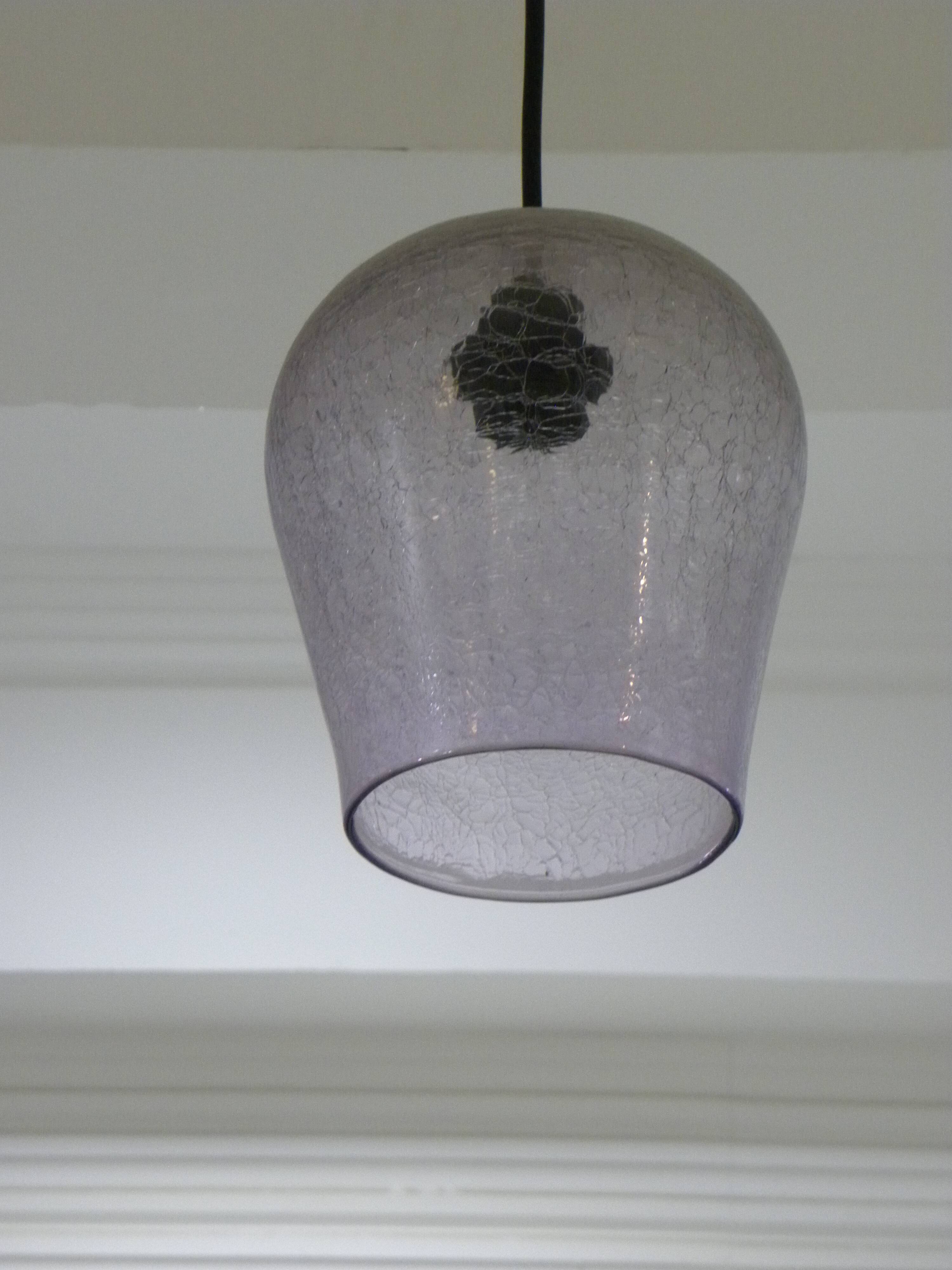 Purple cracked glass ceiling lamp Modern decorative pendant