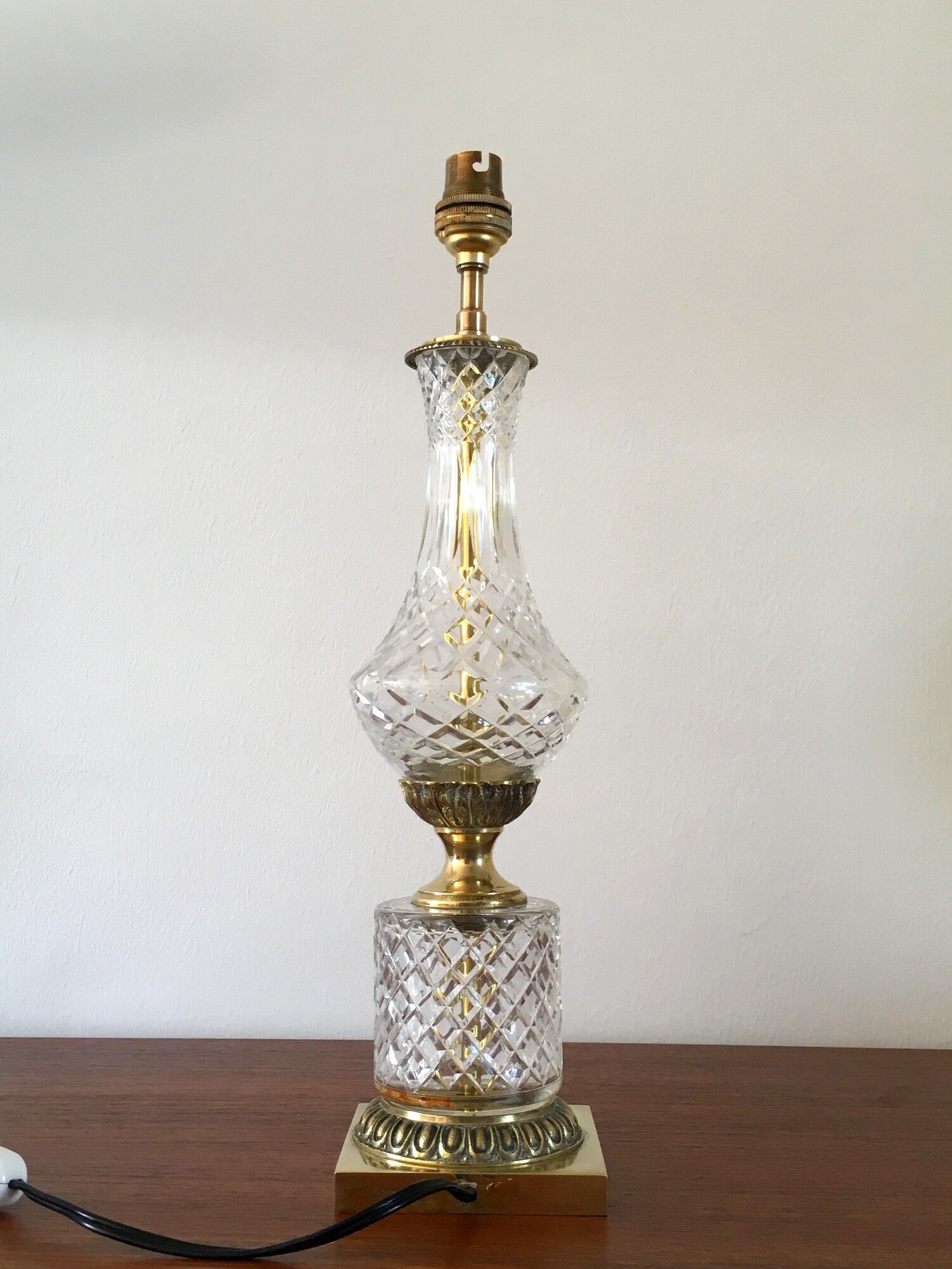 Glass and brass lamp 60s