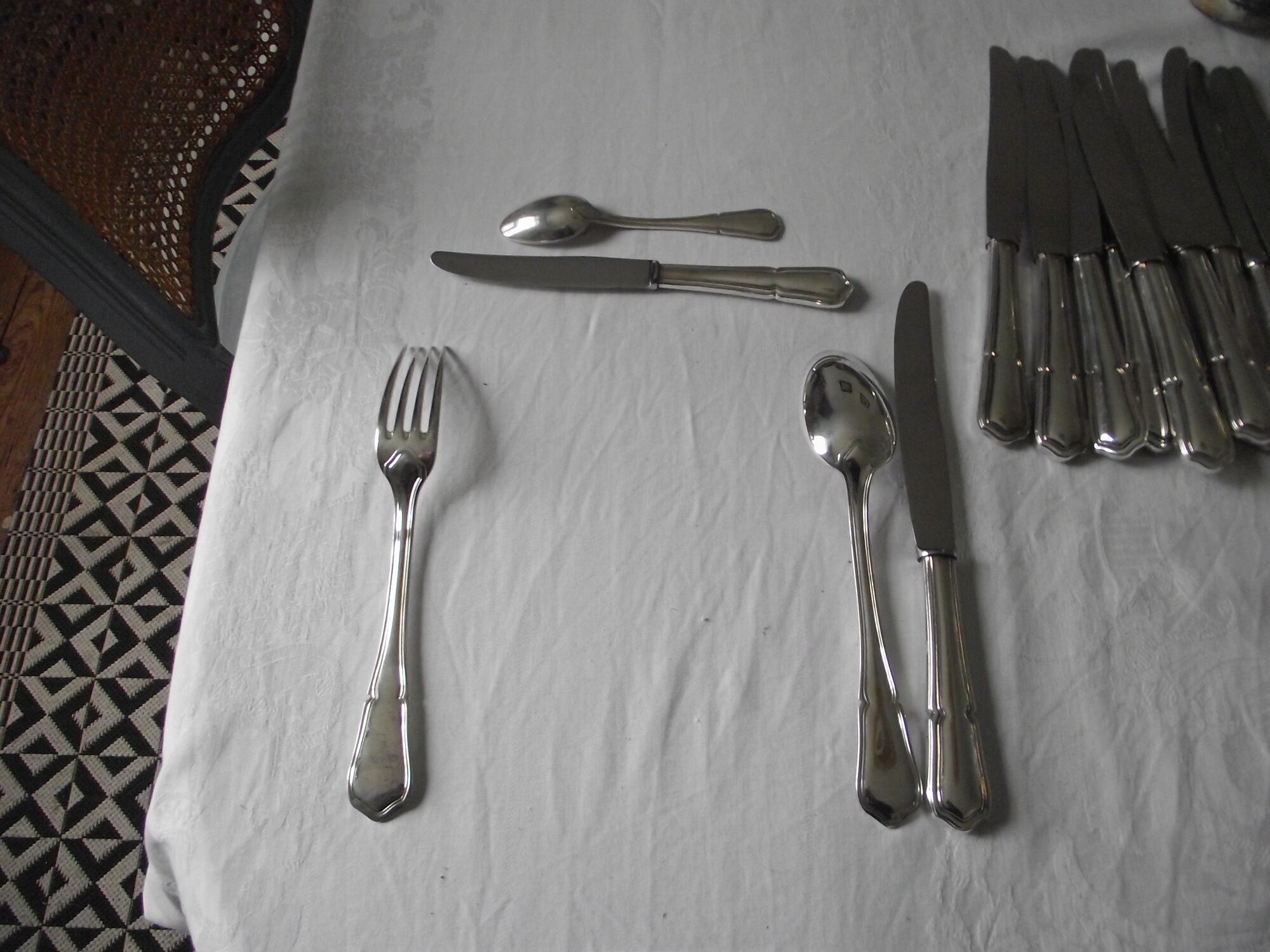 Cutlery set 61 pieces in silver metal from SFAM.