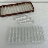 Porte-couteaux en cristal, Motif floral en relief, Art de la table vintage