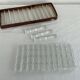 Crystal knife holder, embossed floral pattern, vintage tableware