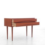 Commode scandinave en teck à 2 tiroirs