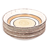 Six soup plates in Gien earthenware, Etna model, 1970s