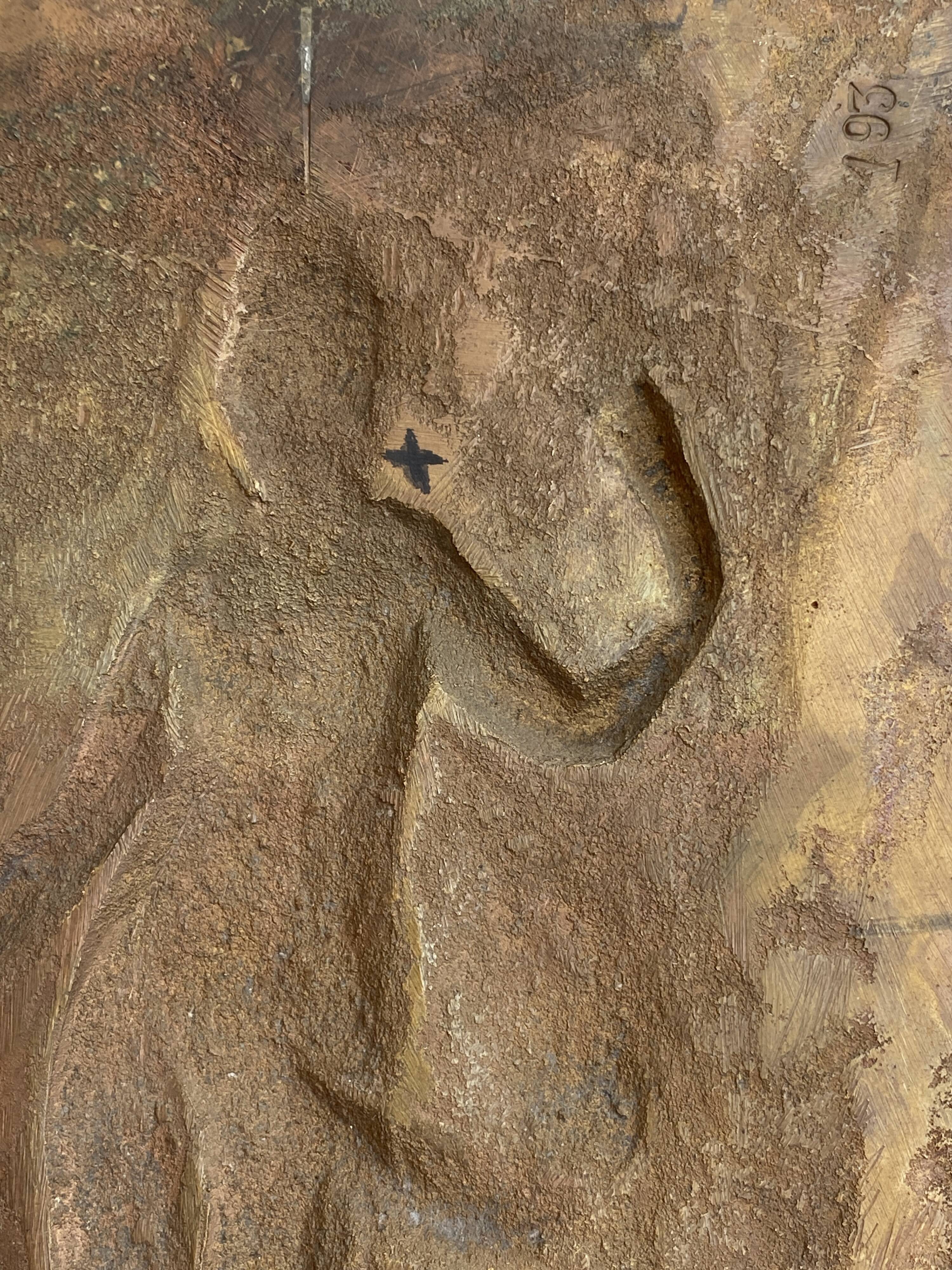 Pair of bronze bas-reliefs on the theme of the 4 seasons, spring and summer