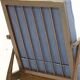 Fauteuil scandinave 1960 tissu bleu foncé effet chevron retapissé