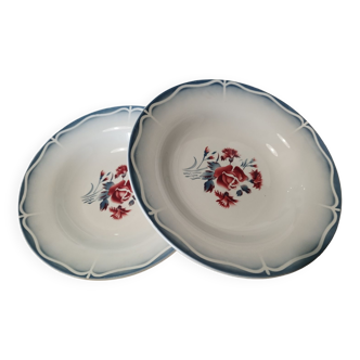 Due soup plates Nina Rosa Digoin Sarreguemines