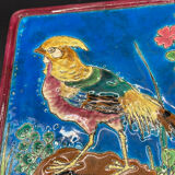Trivet in cloisonné enamel from Longwy - pheasant design