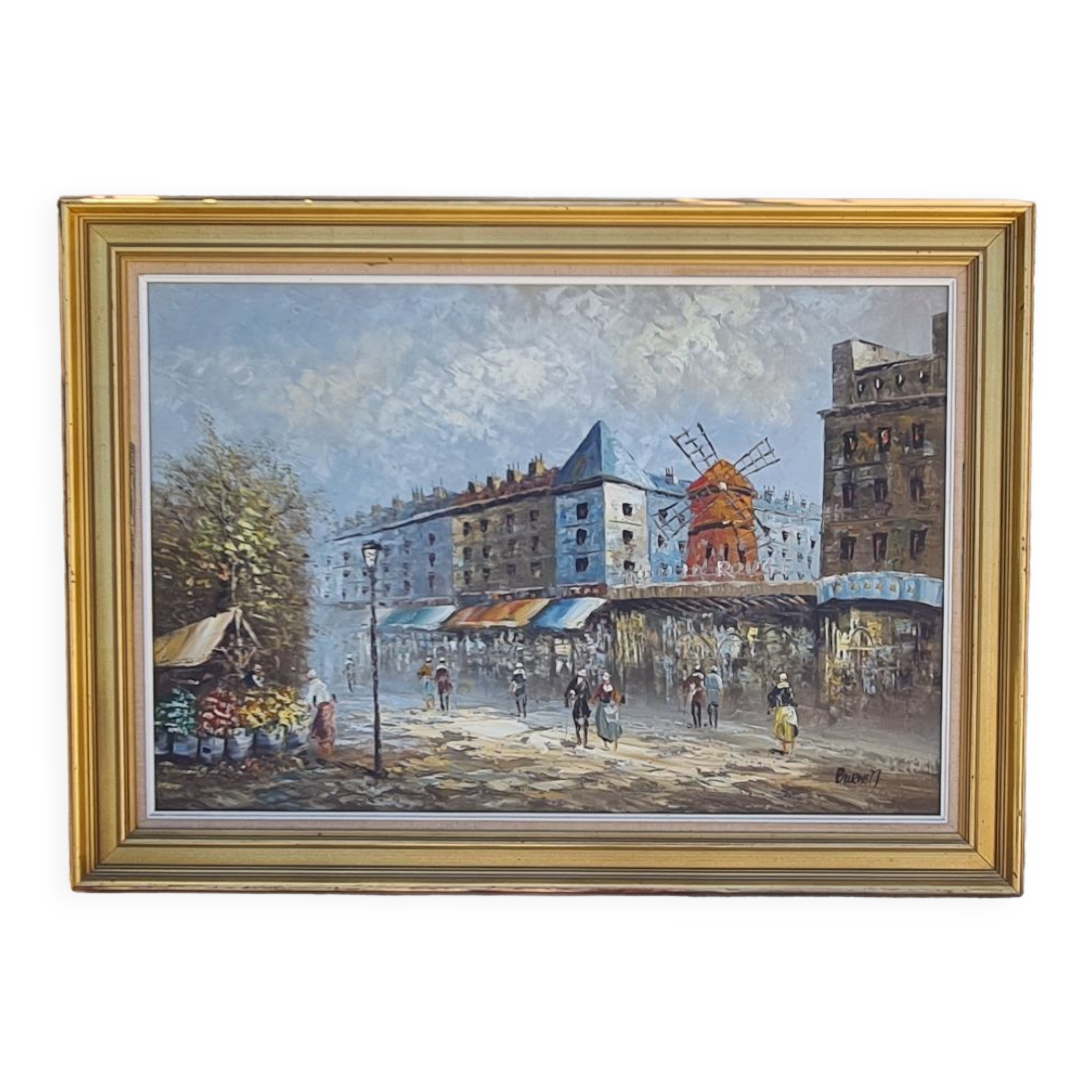 Painting on canvas "The Moulin Rouge" by C.Burnett
