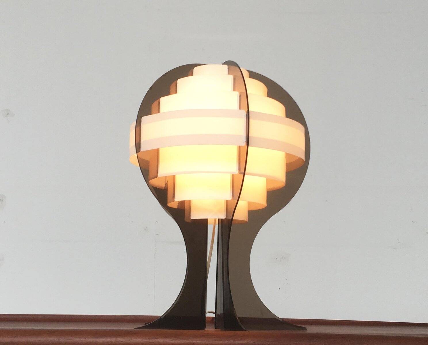 Mid-century Danish plastic table lamp by Flemming Brylle & Preben Jacobsen