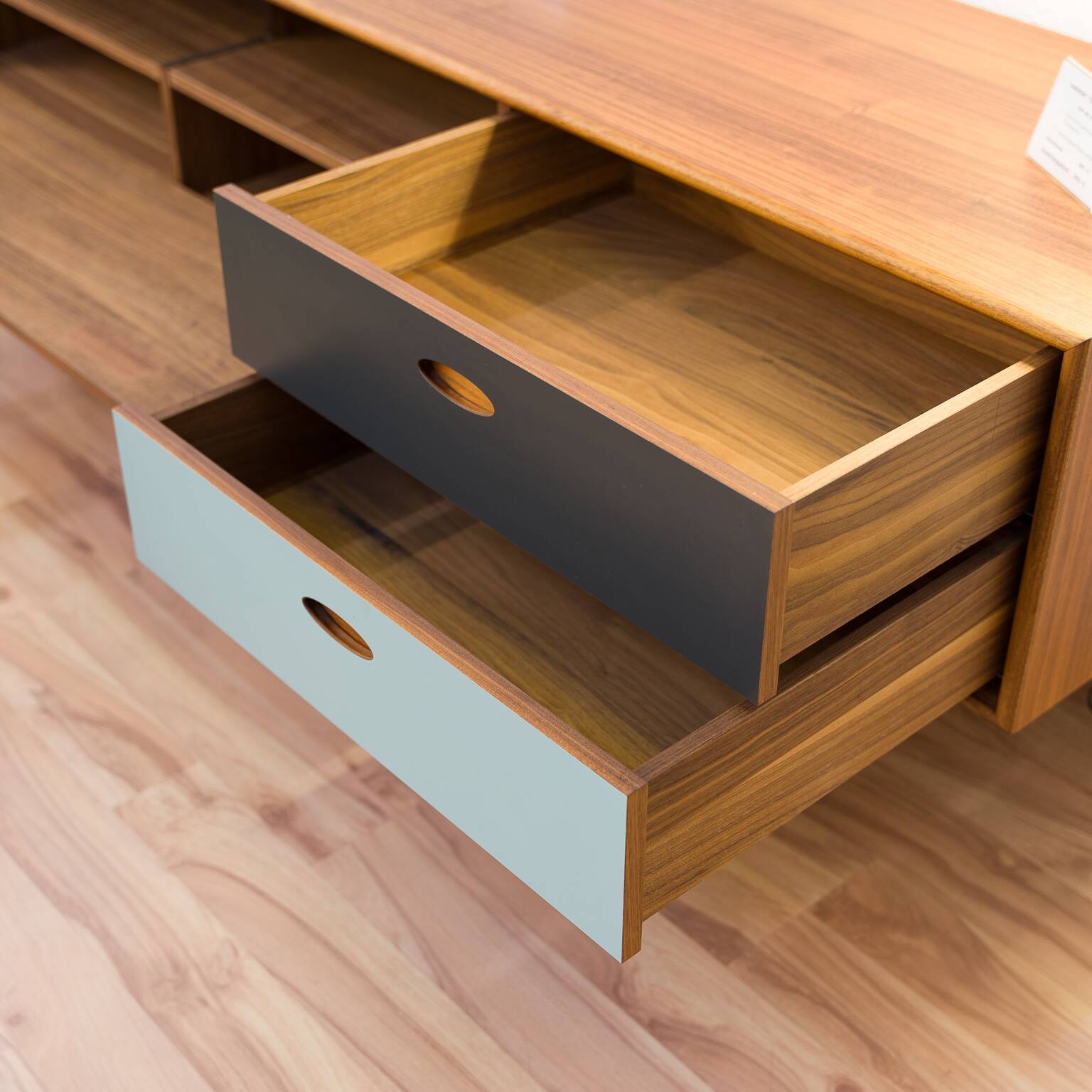 Low sideboard in walnut, Scandinavian, 176cm