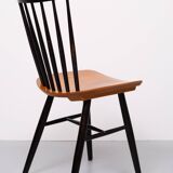 Set of 4 spindle back dining chairs 1960s holland