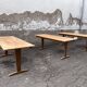 Trio de table bistrot vintage pliante 1950