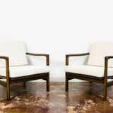 Pair of beige mid century armchairs b7522 by zenon bączyk, 1960's