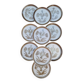 Set of 10 Flat Plates in Stoneware from the Longchamp Factory
