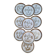 Set of 10 Flat Plates in Stoneware from Longchamp Manufacture