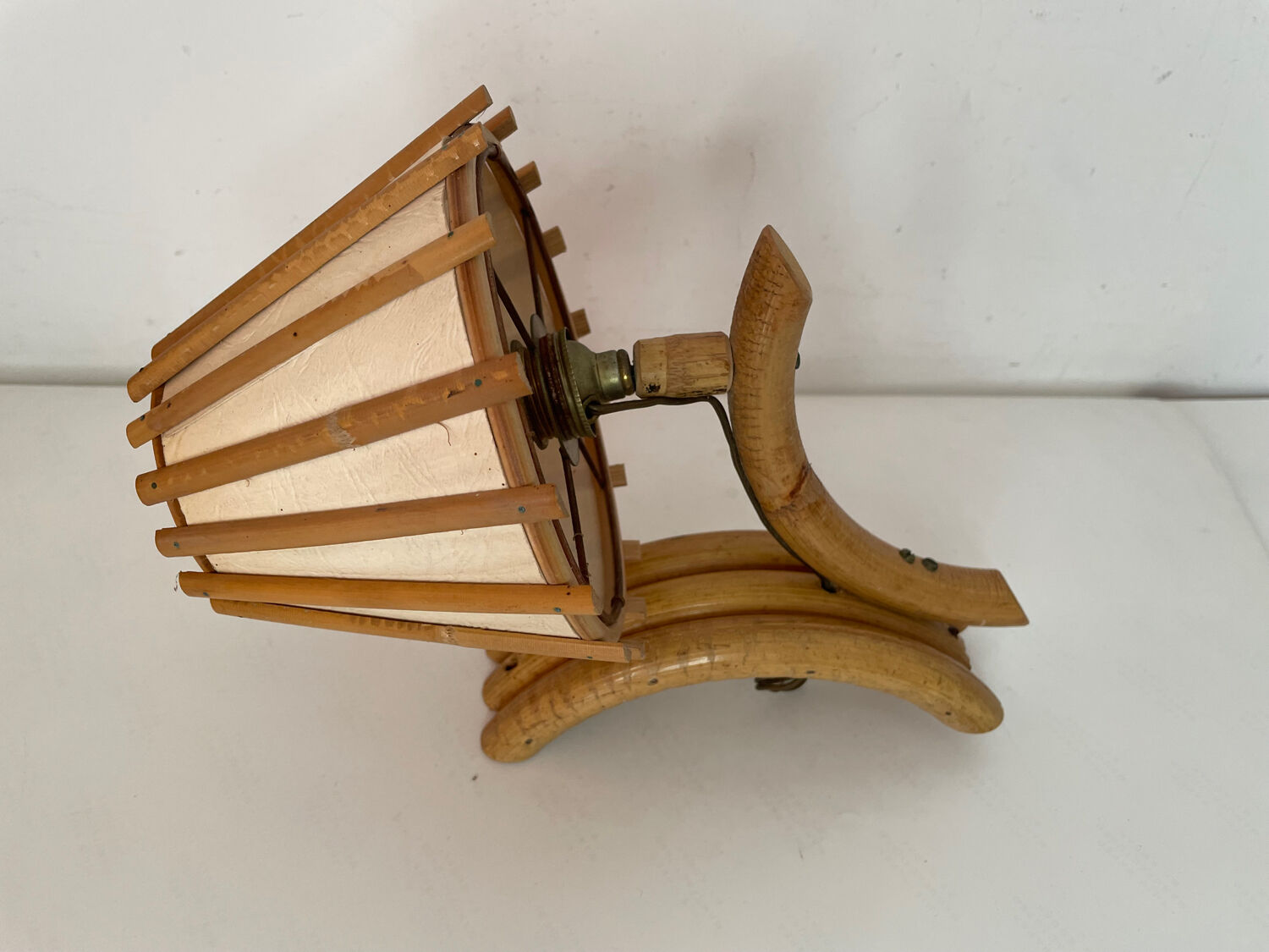 Vintage bamboo wall lamp