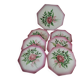 dessert plates and serving dish in earthenware – hand-painted decoration