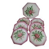 dessert plates and serving dish in earthenware – hand-painted decoration