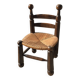 Straw low chair in the style of Charles Dudouyt
