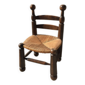 Chaise basse paillée dans le gout de Charles Dudouyt