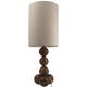 Dutch unique handcrafted wooden sphere ball table lamp, 1970s