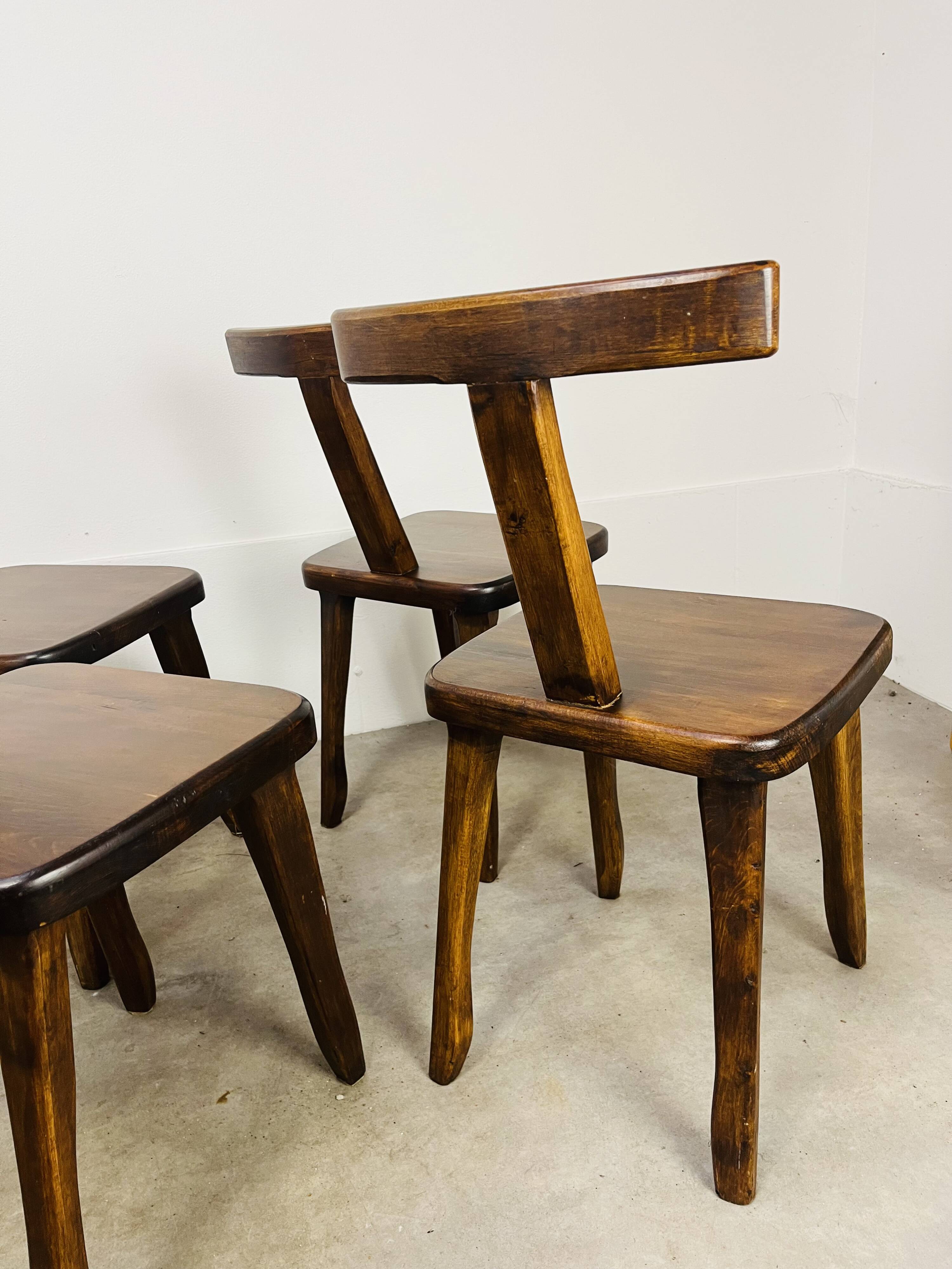 9 brutalist T chairs by Aranjou, Olavi Hänninen