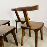 9 brutalist T chairs by Aranjou, Olavi Hänninen