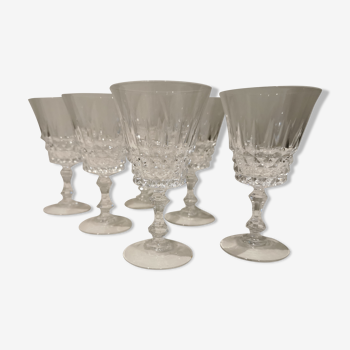 Lot de 6 verres à pieds en cristal