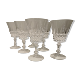 Set of 6 crystal stemmed glasses