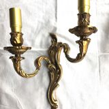 Pair of bronze wall lamps