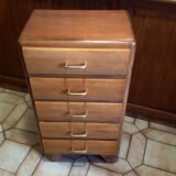 Vintage weekly chest of drawers with compass feet