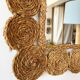 Vintage 1960s braided raffia mirror