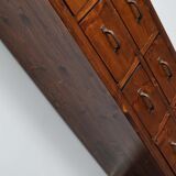 Apothecary or industrial workshop cabinet in pine Netherlands 1930