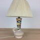 Ceramic lamp 60s and lampshade white wool