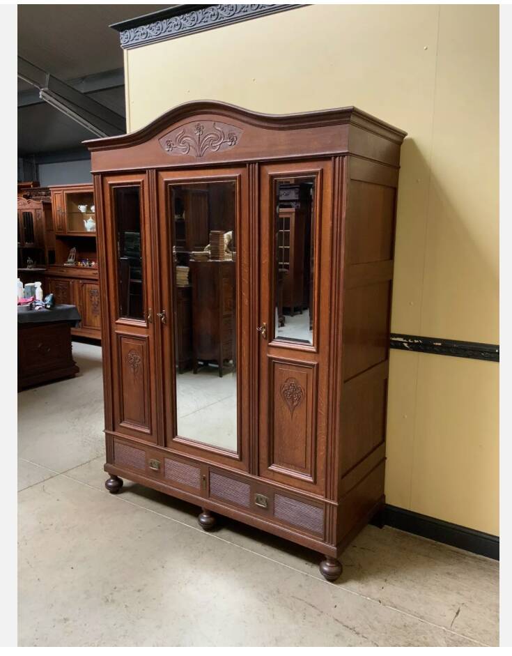 Antique Art Nouveau wardrobe